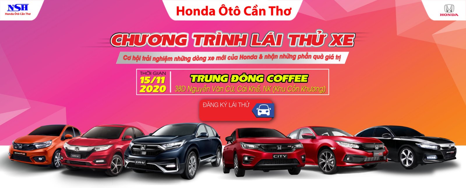 Lái thử xe ô tô Honda tại Ninh Kiều, Thành Phố Cần Thơ