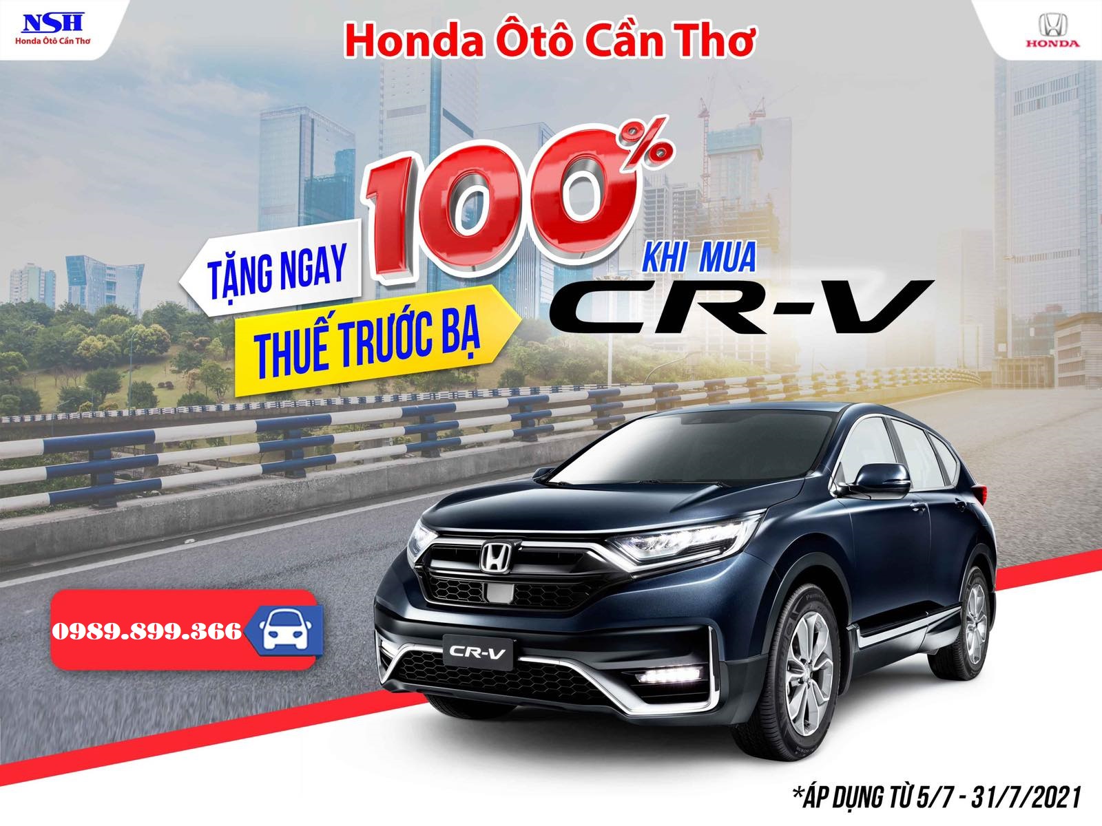 CHƯƠNG TRÌNH KHUYẾN MÃI XE HONDA CR-V THÁNG 07