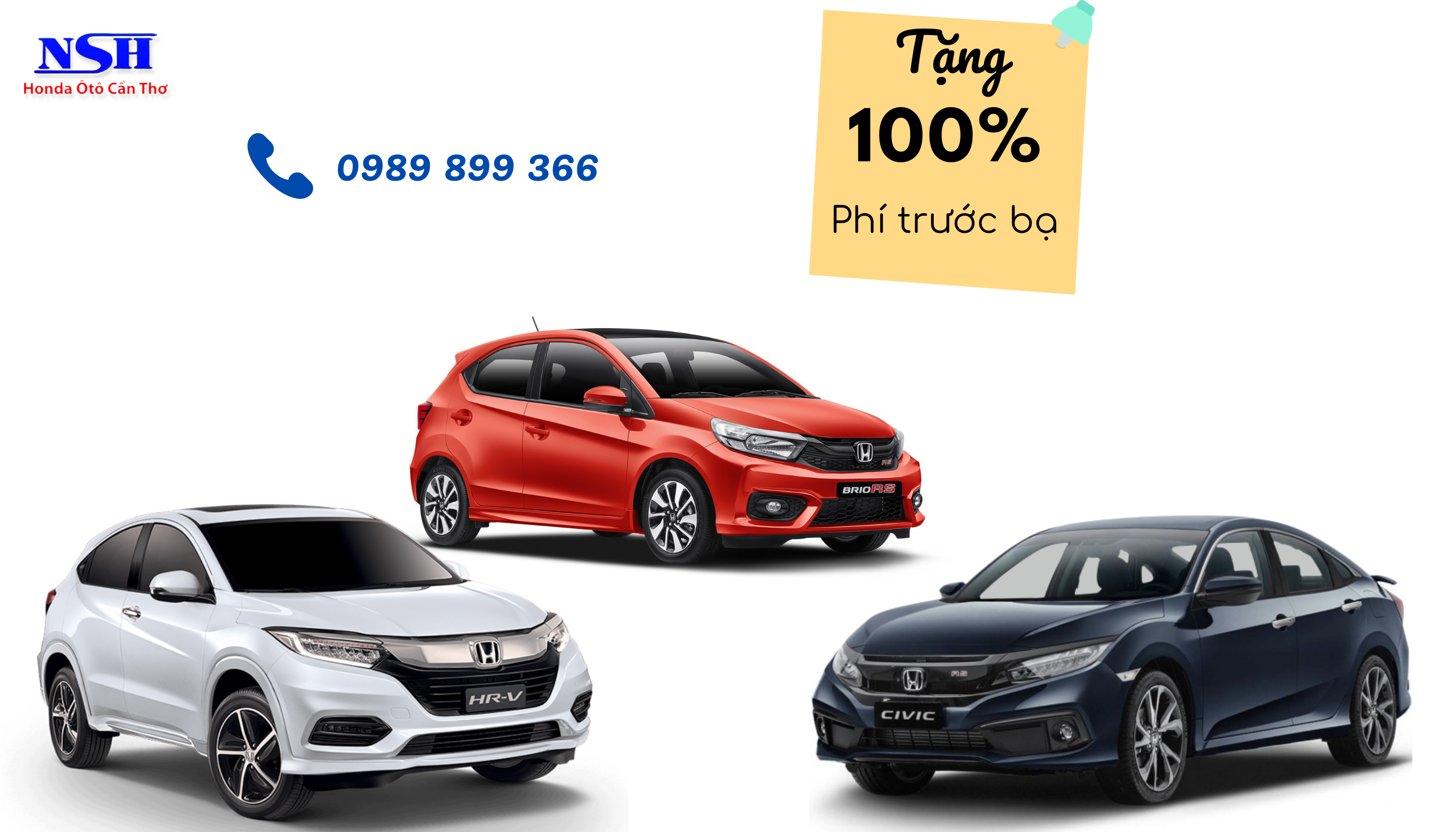 CHƯƠNG TRINH ƯU ĐÃI 100% THUẾ TRƯỚC BẠ CHO KHÁCH HÀNG MUA XE HONDA CIVIC, HONDA HR-V VÀ HONDA BRIO