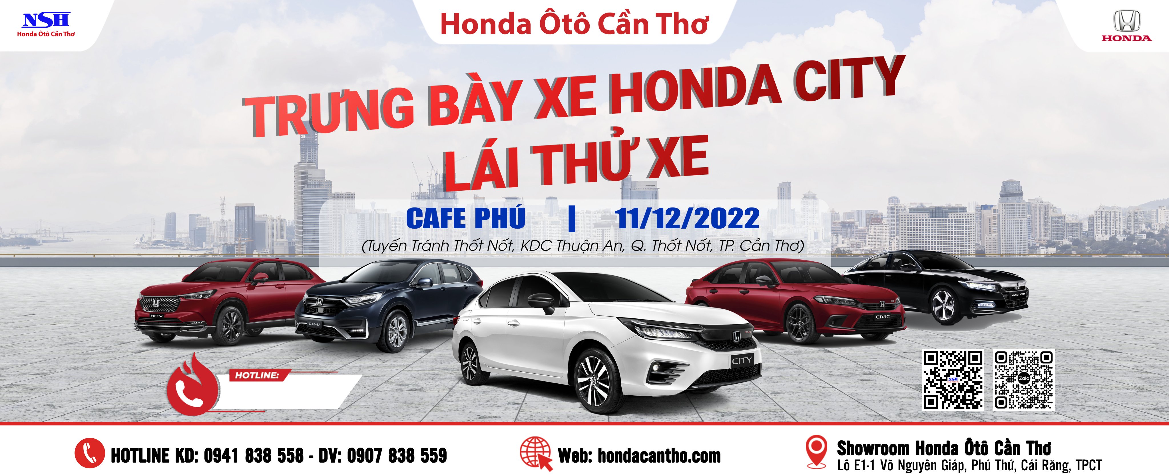 CHƯƠNG TRÌNH TRƯNG BÀY XE HONDA CITY VÀ LÁI THỬ XE TẠI THỐT NỐT