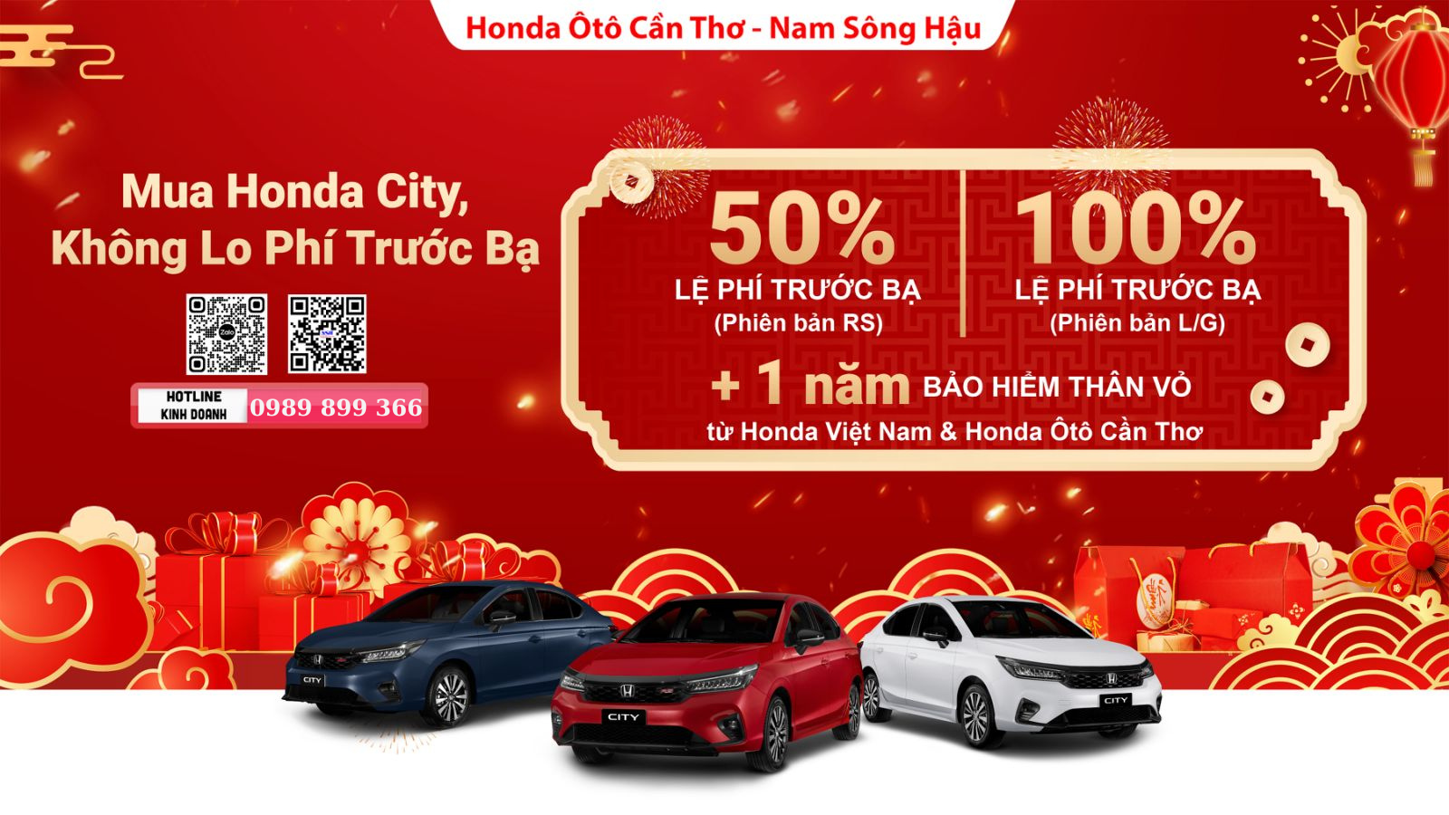 HONDA CITY HỖ TRỢ 100% PHÍ TRƯỚC BẠ - NHẬN XE TRƯỚC TẾT